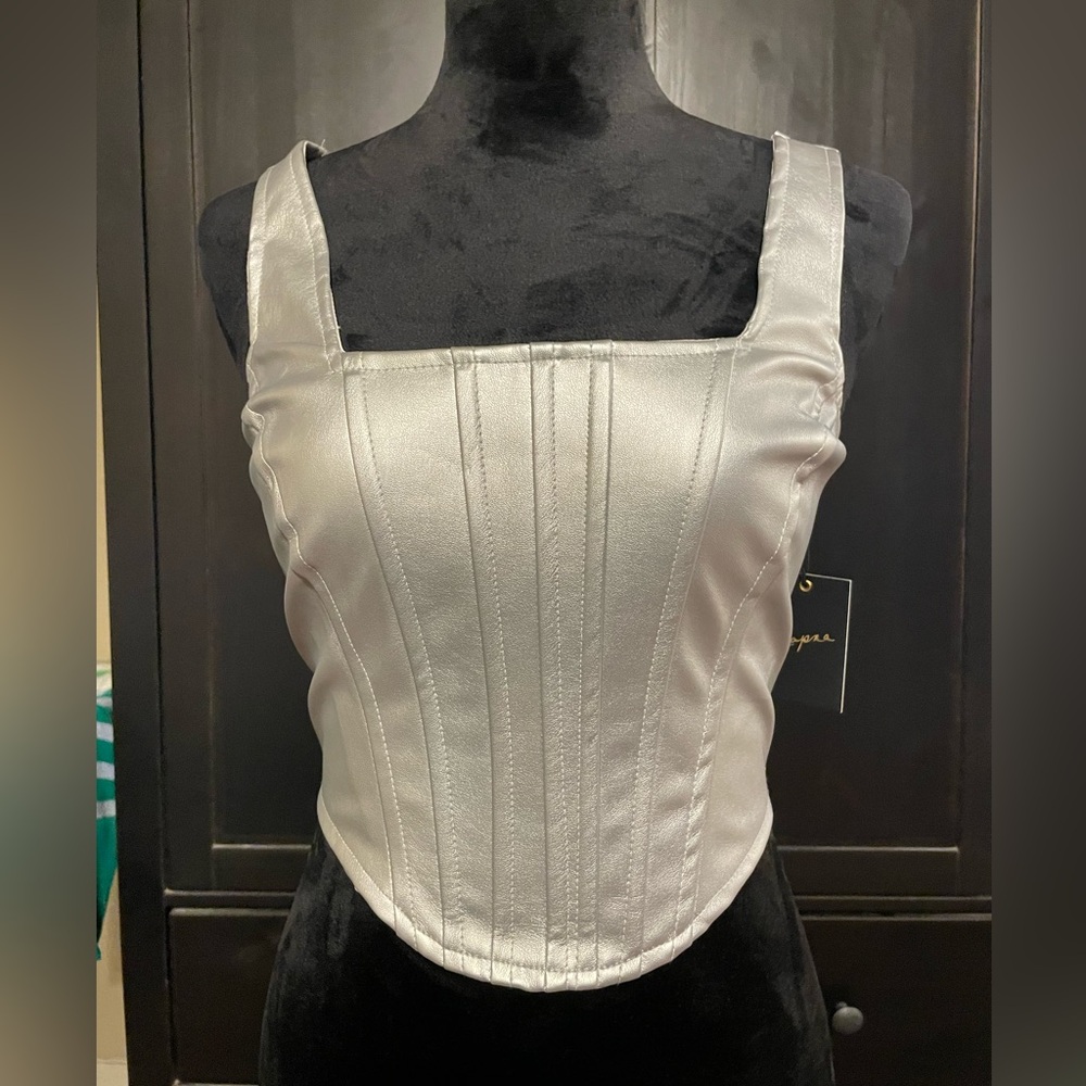 Elegant Silver Camisole Top